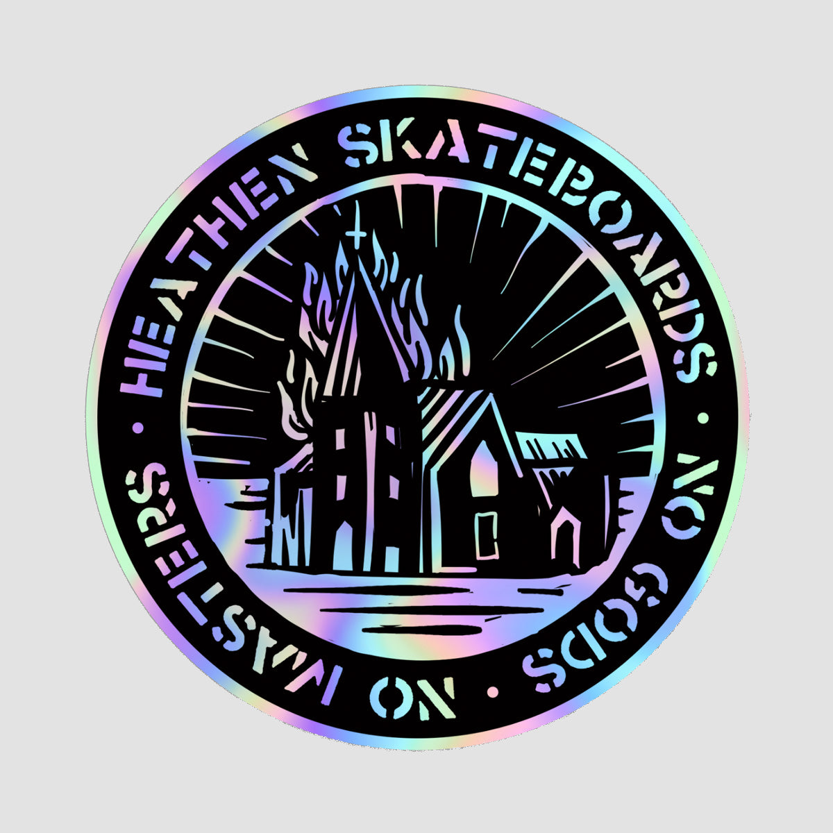 Heathen Church Holographic Sticker 90mm