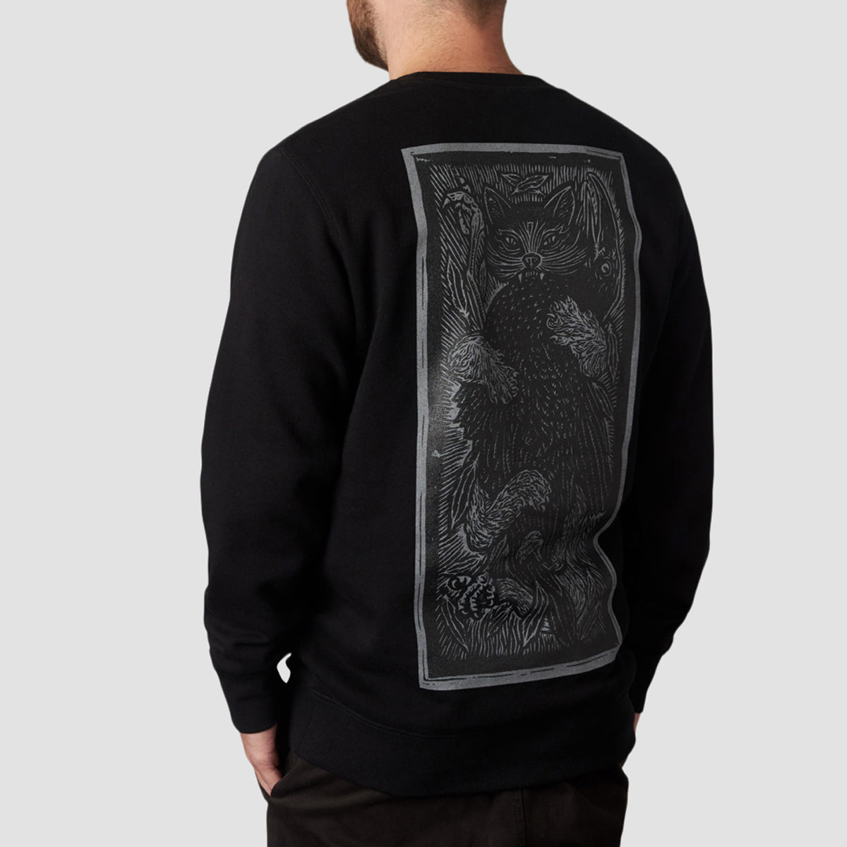 Heathen Crow Killer Crew Sweat Black