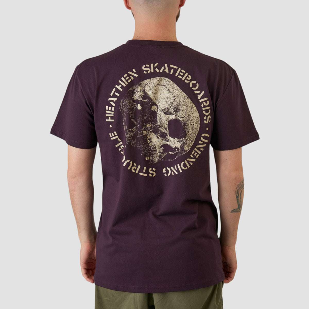 Heathen Infest Skull T-Shirt Plum