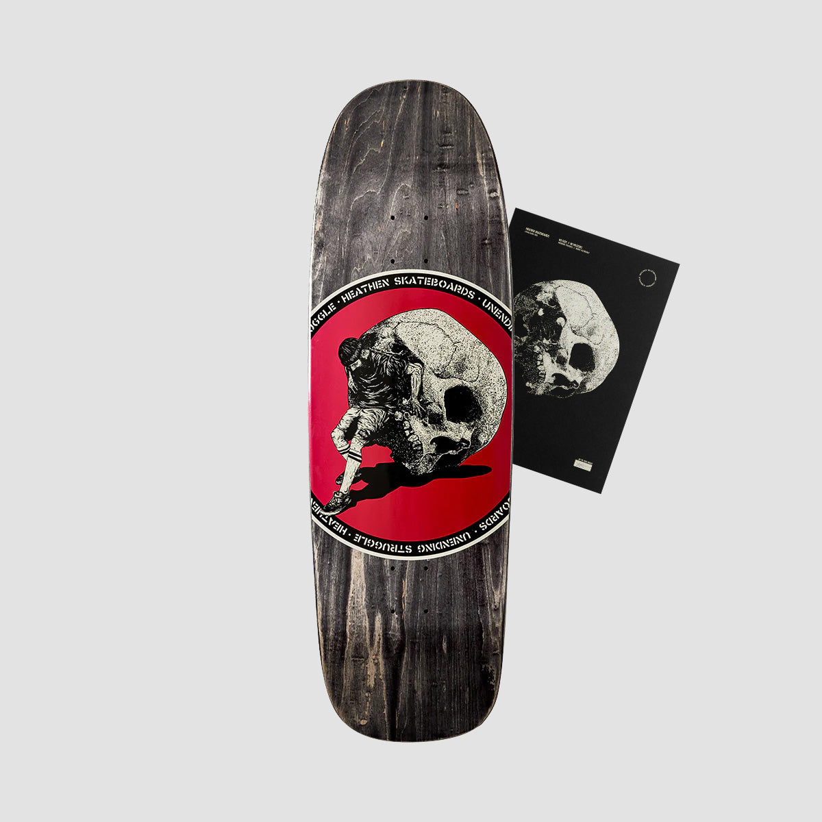 Heathen Sisyphus on Bigger Loader Skateboard Deck - 9.825" + Art  Print