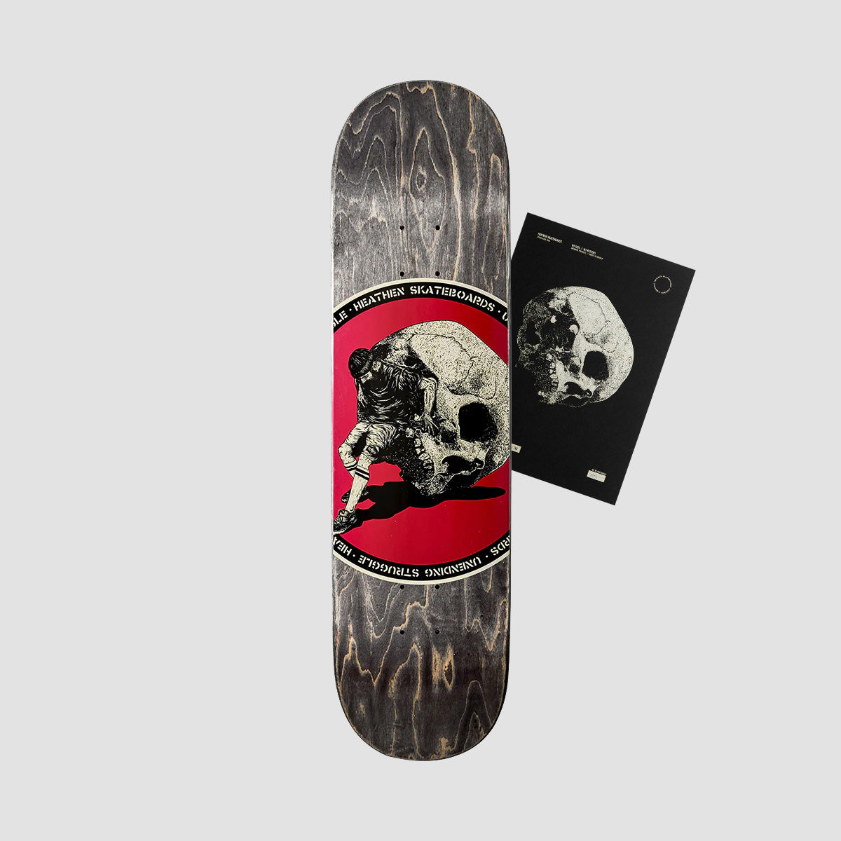 Heathen Sisyphus on Squarehead Skateboard Deck - 8.25" + Art Print