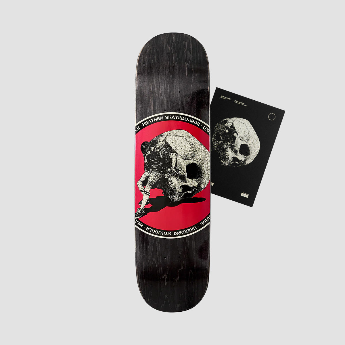 Heathen Sisyphus on Squarehead Skateboard Deck - 8.5" + Art Print