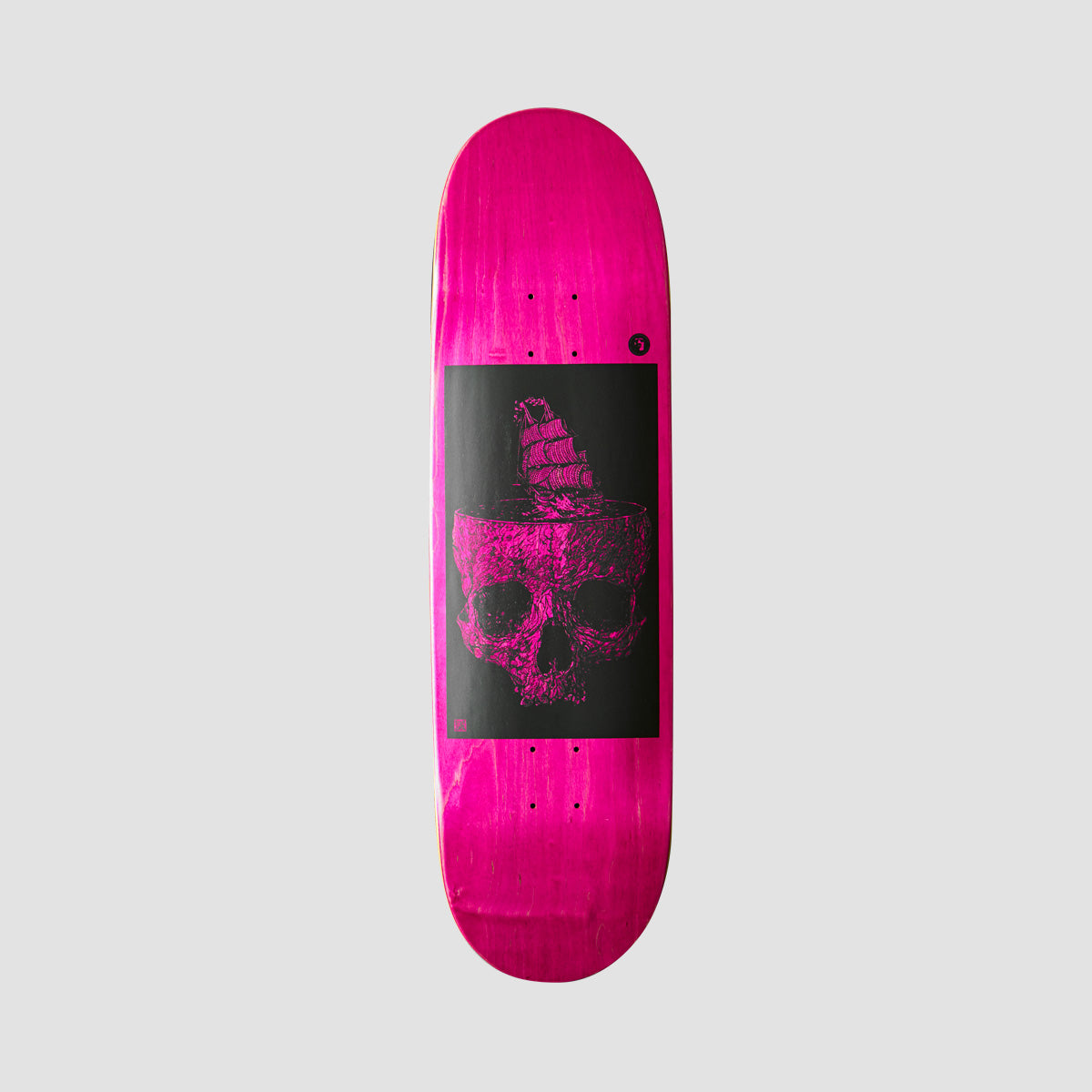 Heathen Stormy Seas on Taperhead Skateboard Deck Metallic Black/Pink - 8.75"