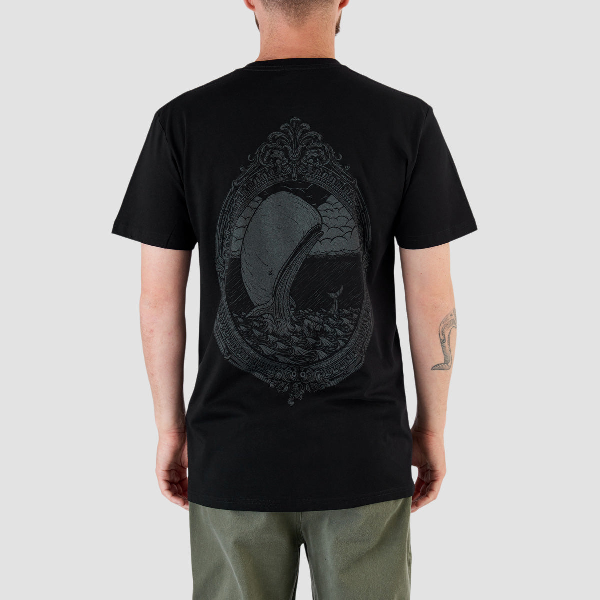 Heathen White Whale T-Shirt Black/Metal