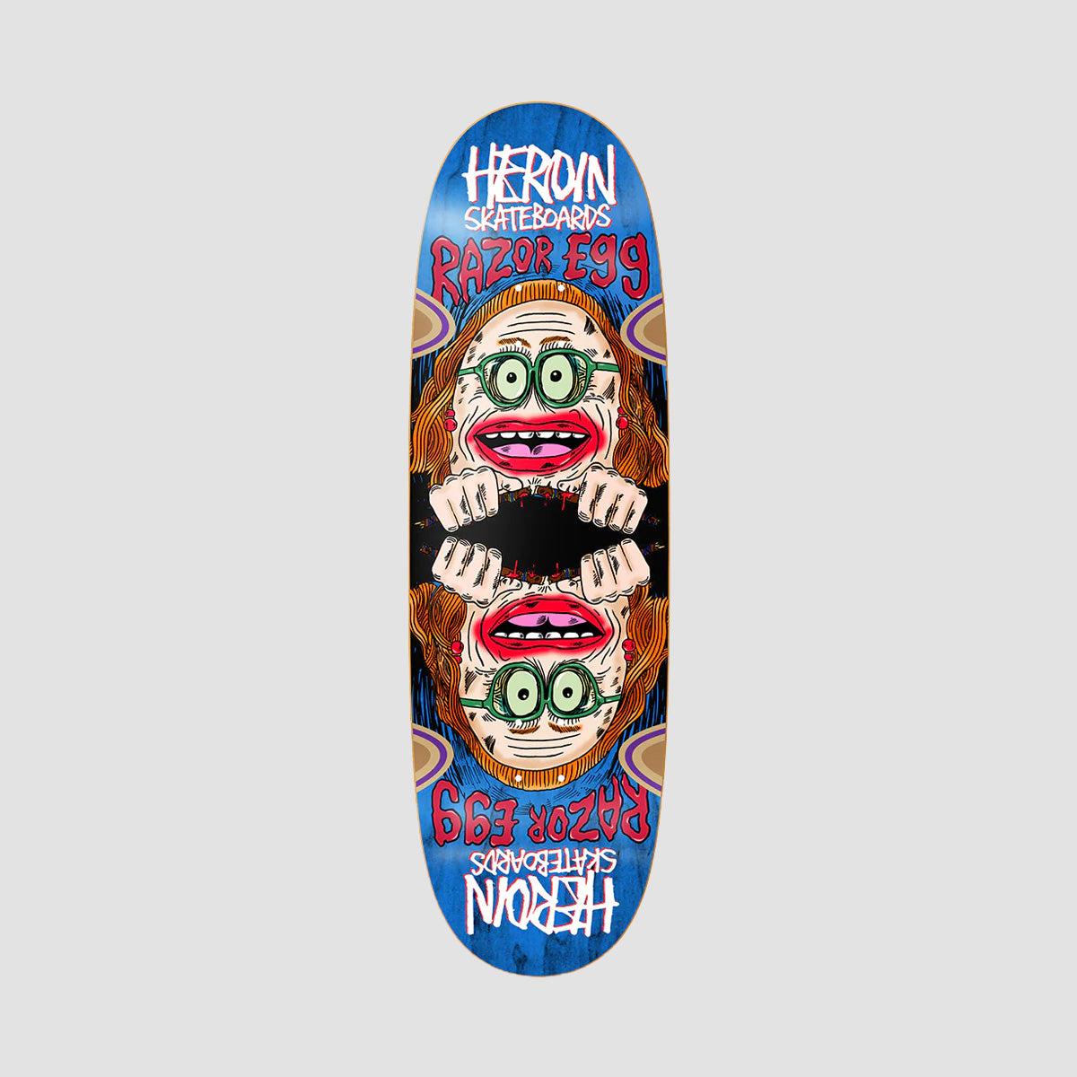 Heroin Auntie Razoregg Skateboard Deck Various Stains - 9.75"