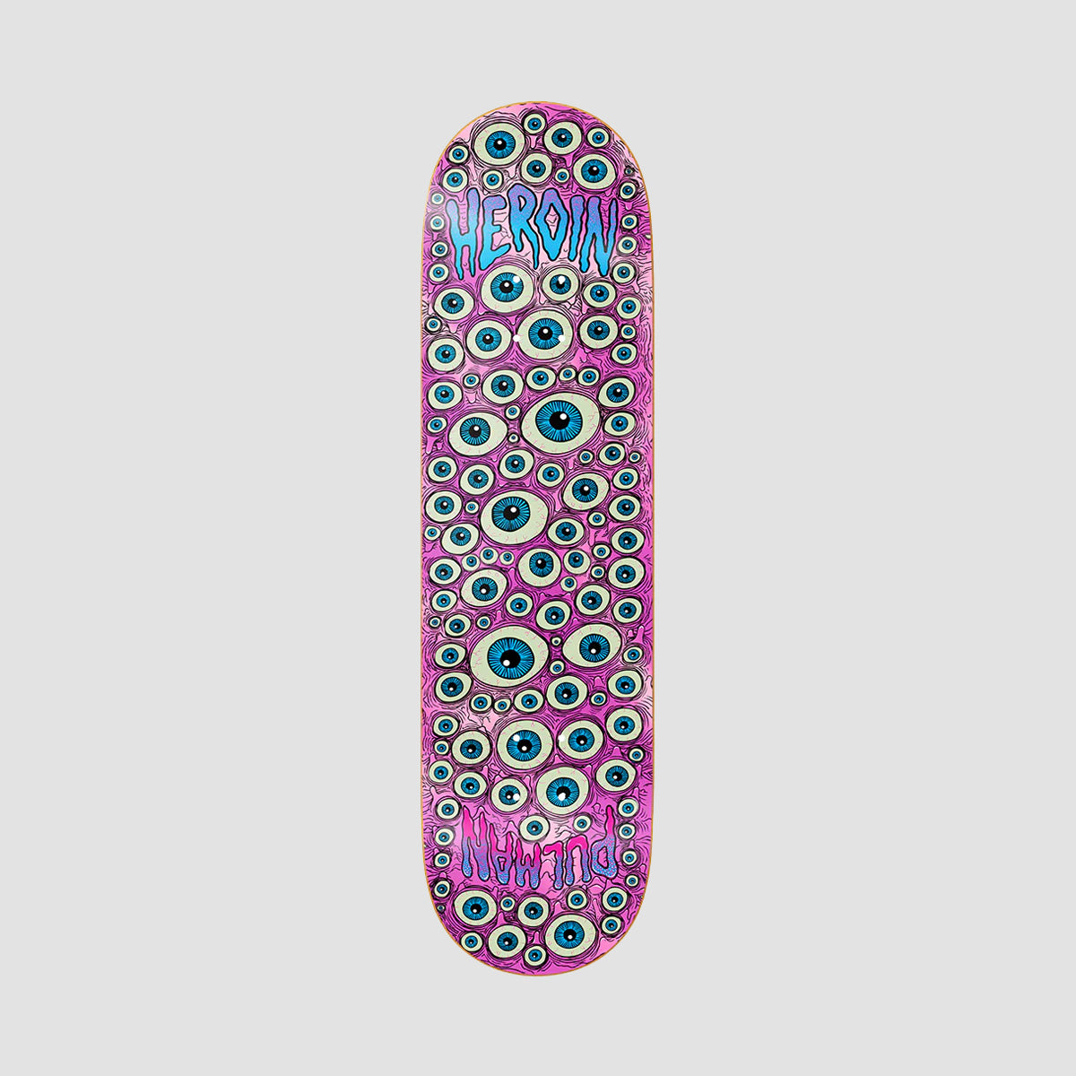 Heroin Chris Pulman Eyes Skateboard Deck Pink Foil - 8.5"