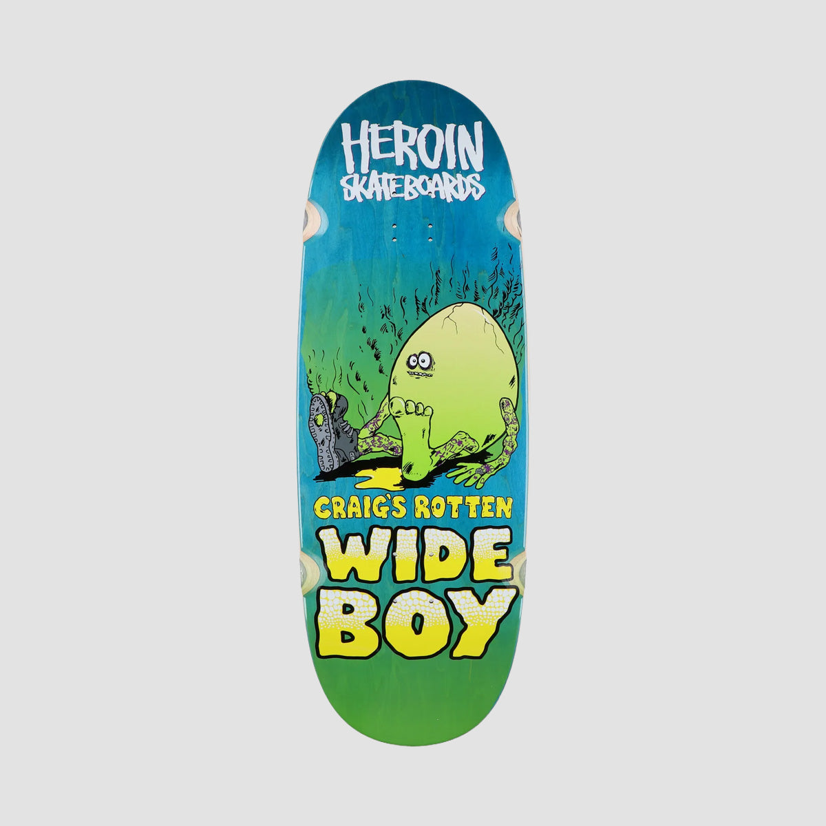 Heroin Craig Questions Rotten Wide Boy Skateboard Deck Various Stains - 10.75"