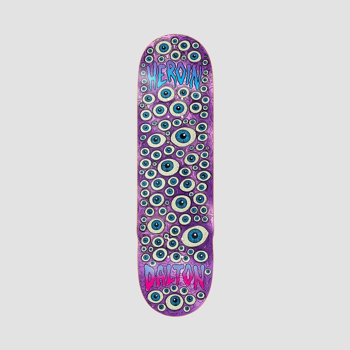 Heroin Dalton Dern Eyes Skateboard Deck Purple Foil - 8.625"