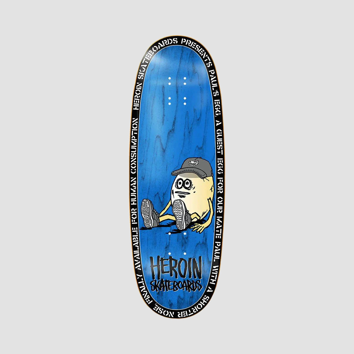 Heroin Paul's Egg Razor Edge Skateboard Deck Various Stains - 10.4"