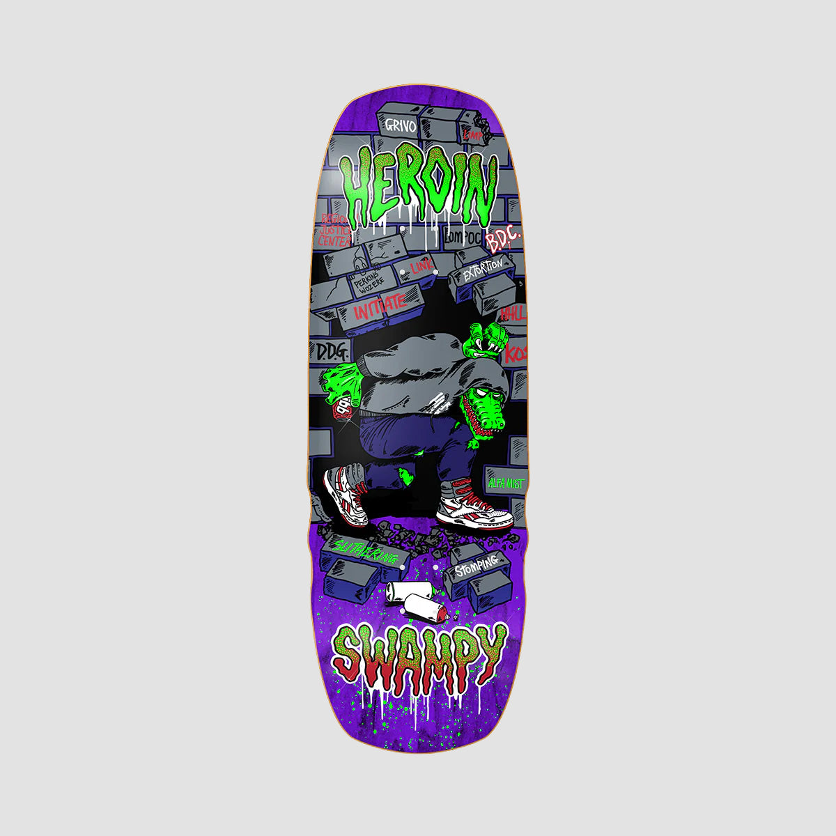 Heroin Swampy Stomp Skateboard Deck Various Stains - 10.5"
