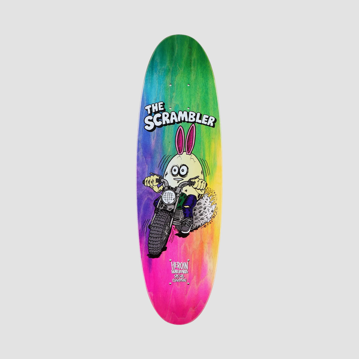 Heroin The Scrambler Special Eggdition Skateboard Deck Various Stains - 7.875"