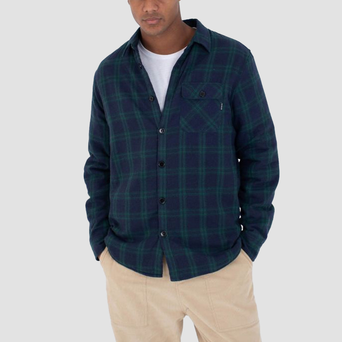 Hurley Axe Sherpa Flannel Longsleeve Shirt Jungle