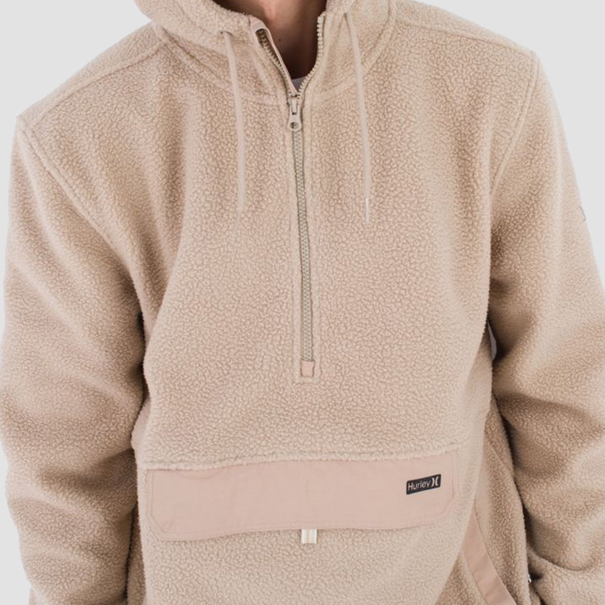 Hurley Burrito Sherpa 1/4 Zip Pullover Hoodie Khaki