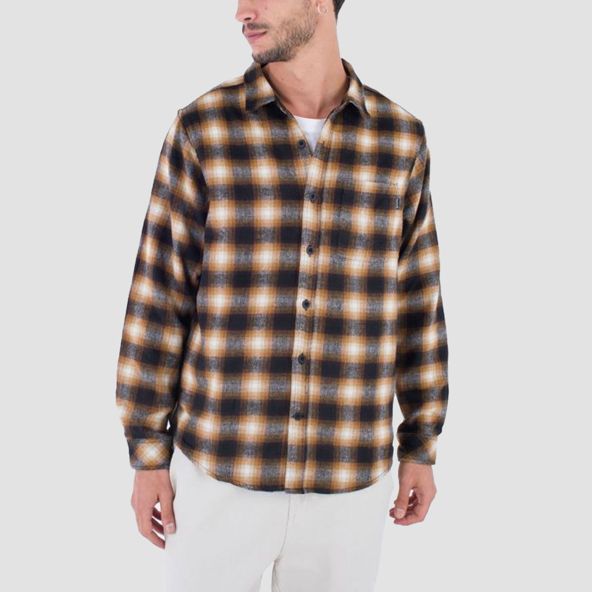 Hurley Portland Heavyweight Flannel Longsleeve Shirts Brown