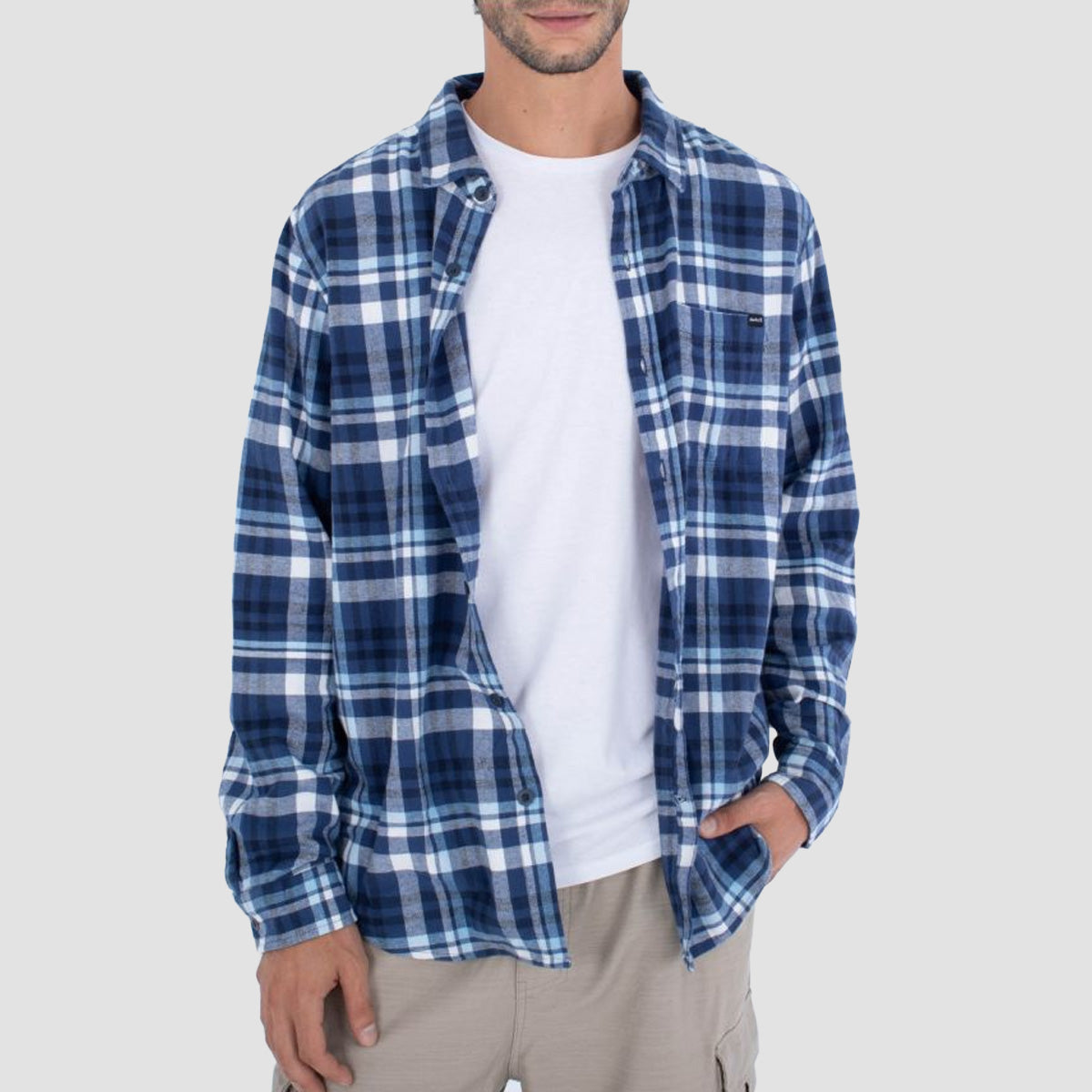 Hurley Portland Organic Flannel Longsleeve Shirt Submarine