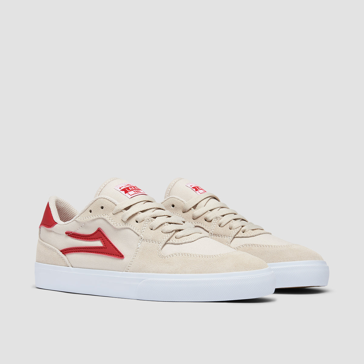 Lakai York Shoes - White/Red Suede