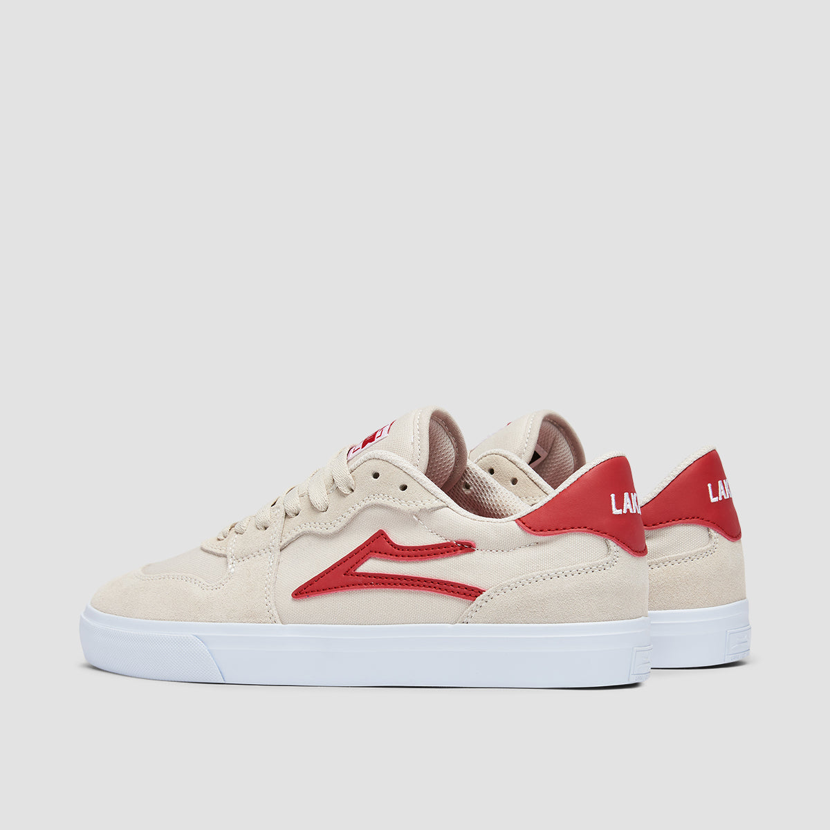 Lakai York Shoes - White/Red Suede