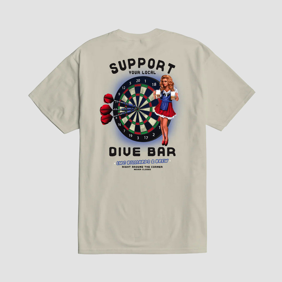 Loser Machine Darts & Beers T-Shirt Cream