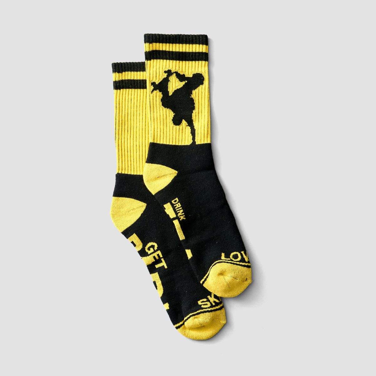 Lovenskate Drink Tea Get Rad Socks Black/Yellow