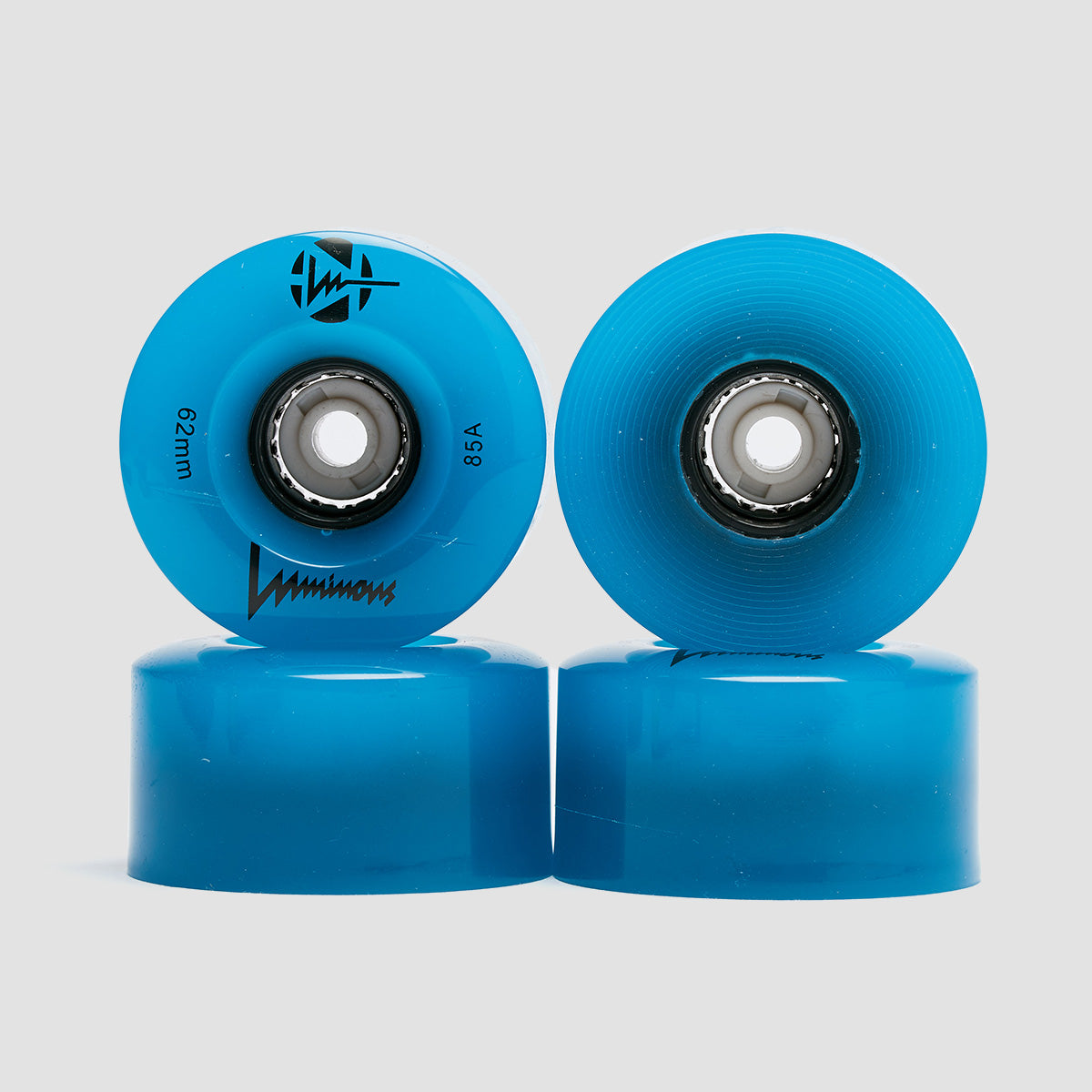 Luminous LED Quad 85a Wheels x4 Blue Glow 62mm