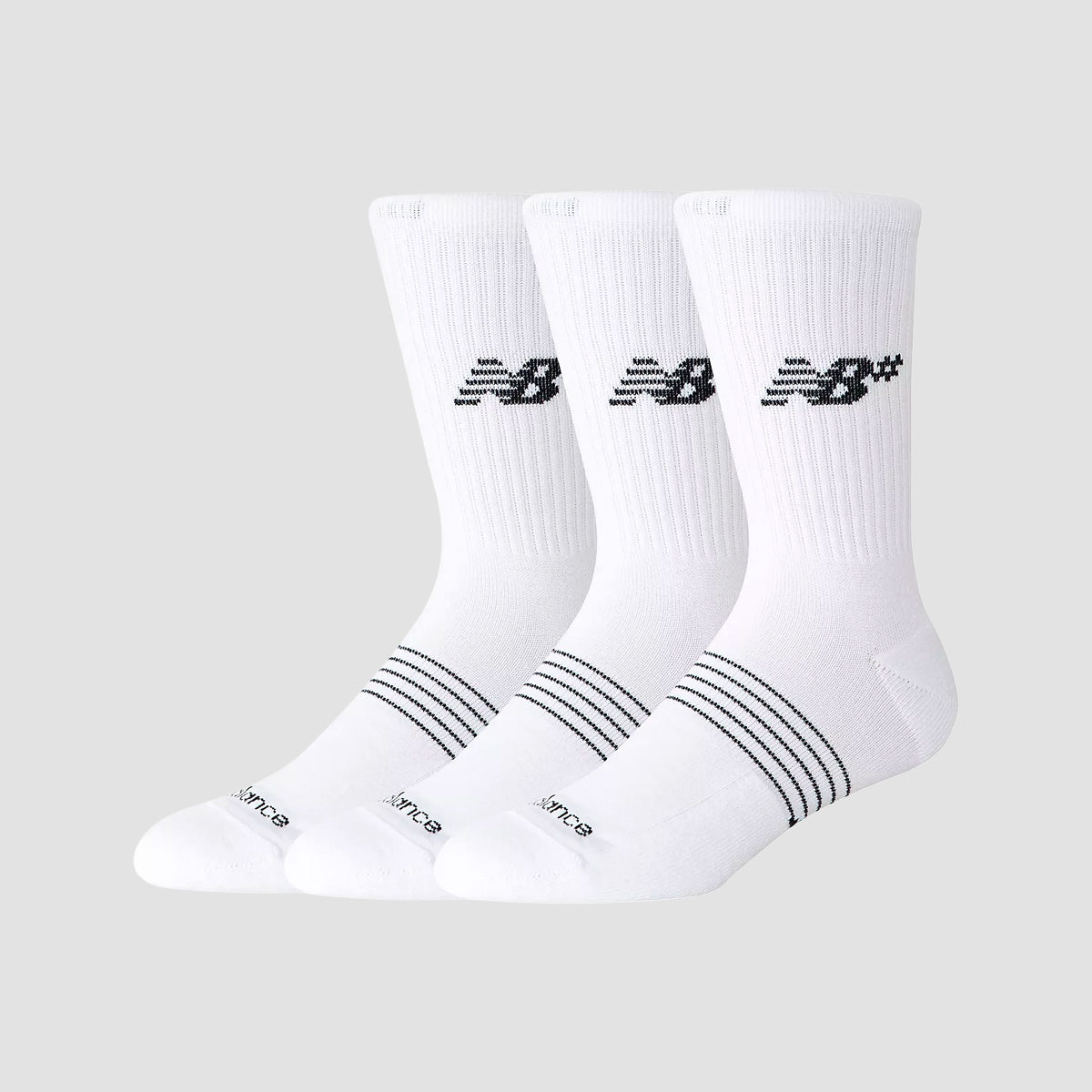 New Balance Active Numeric Crew Socks 3 Pack White
