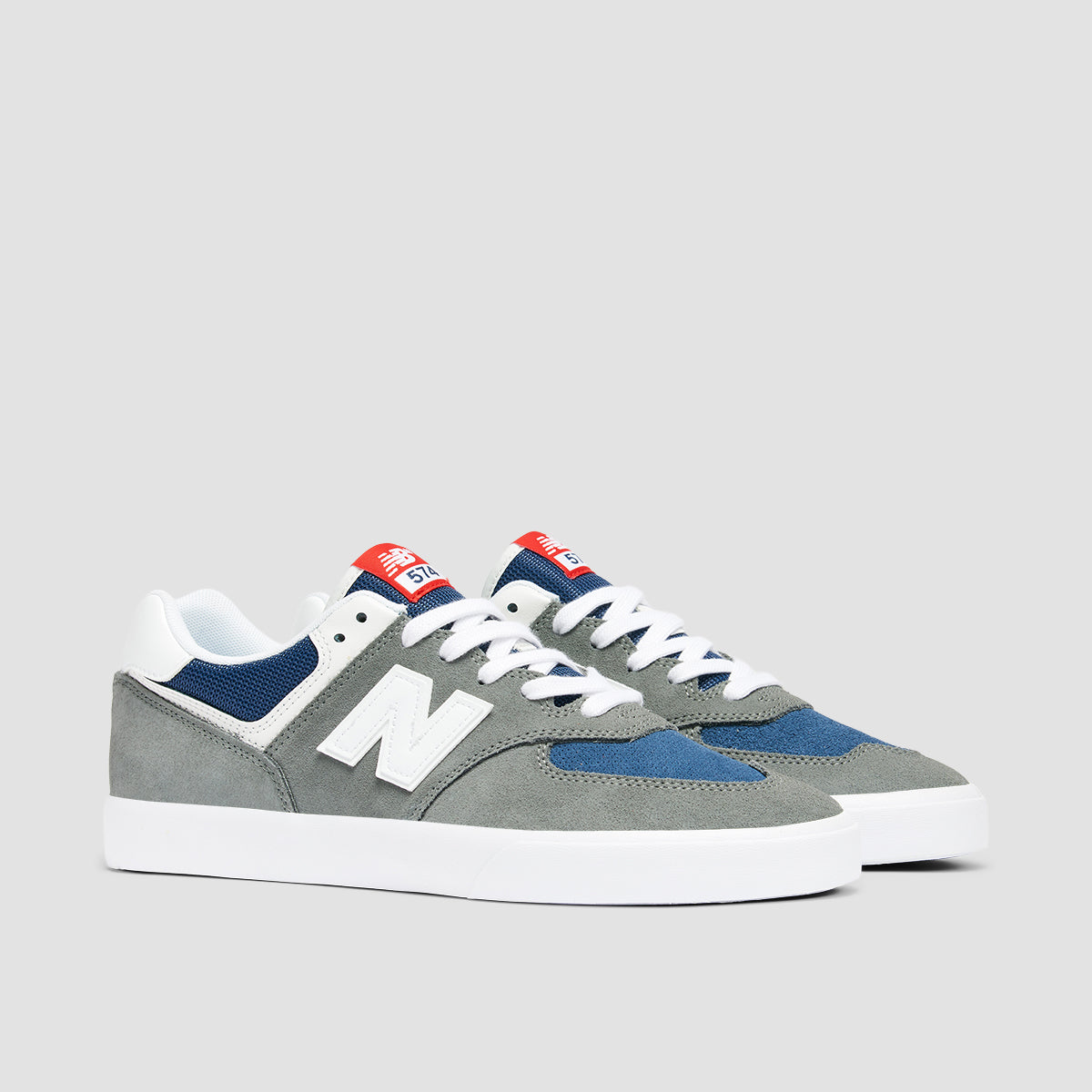 New Balance Numeric 574 Vulc Shoes - Grey/White
