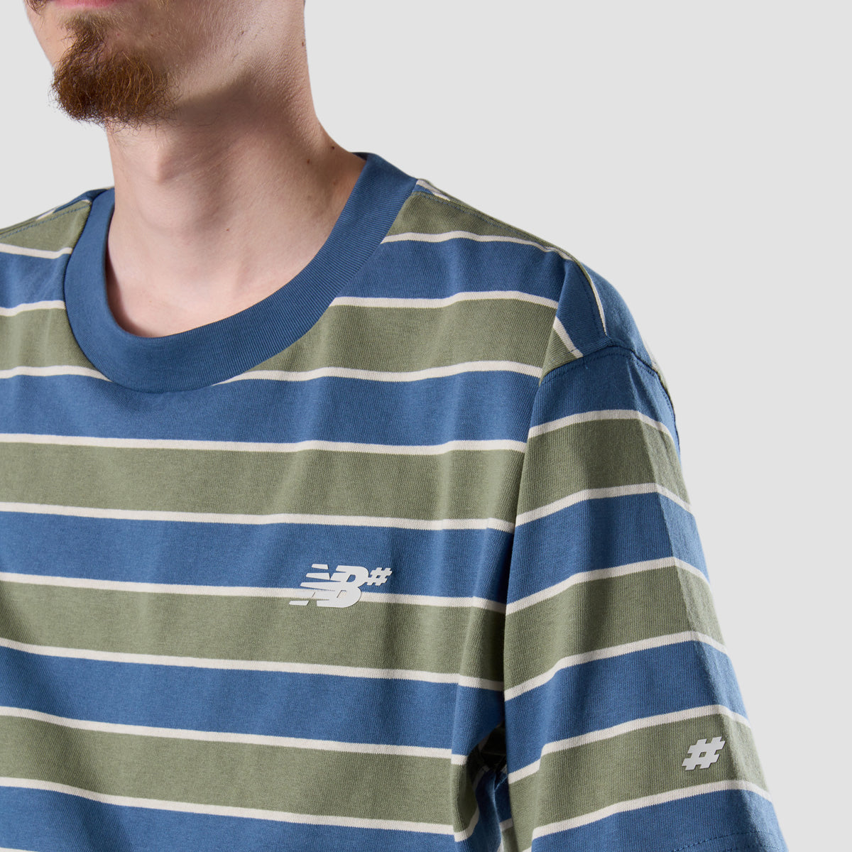 New Balance Numeric Thin Stripe T-Shirt Vintage Indigo