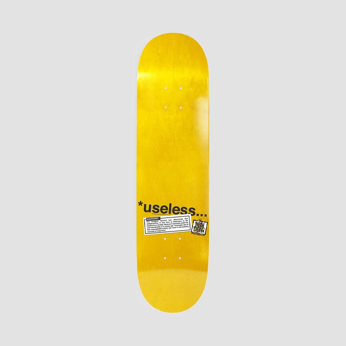 New Deal Useless Wooden Toys PAL Popsicle Skateboard Deck Yellow - 8.25"