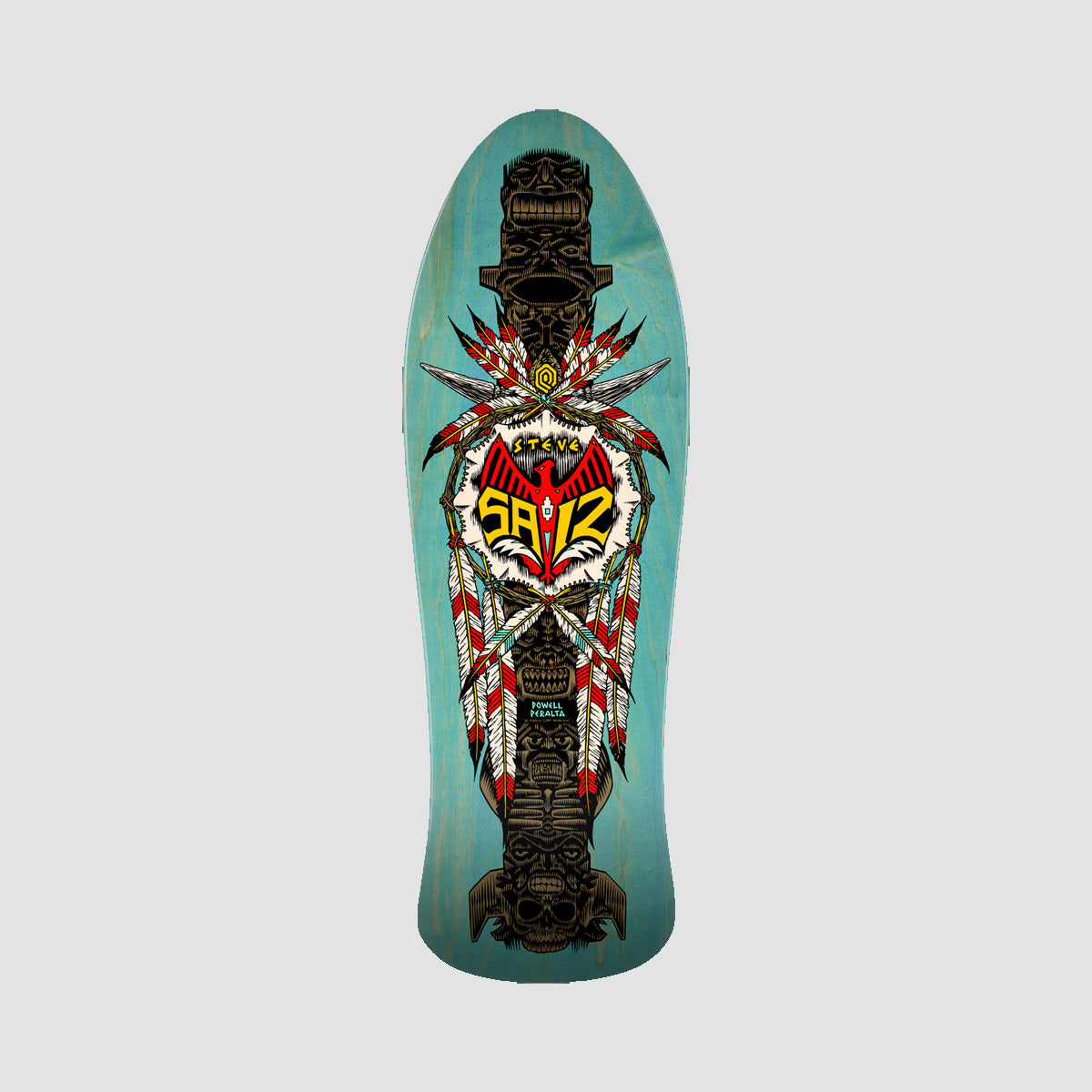 Powell Peralta Steve Saiz Totem Skateboard Deck Blue Stain - 10"