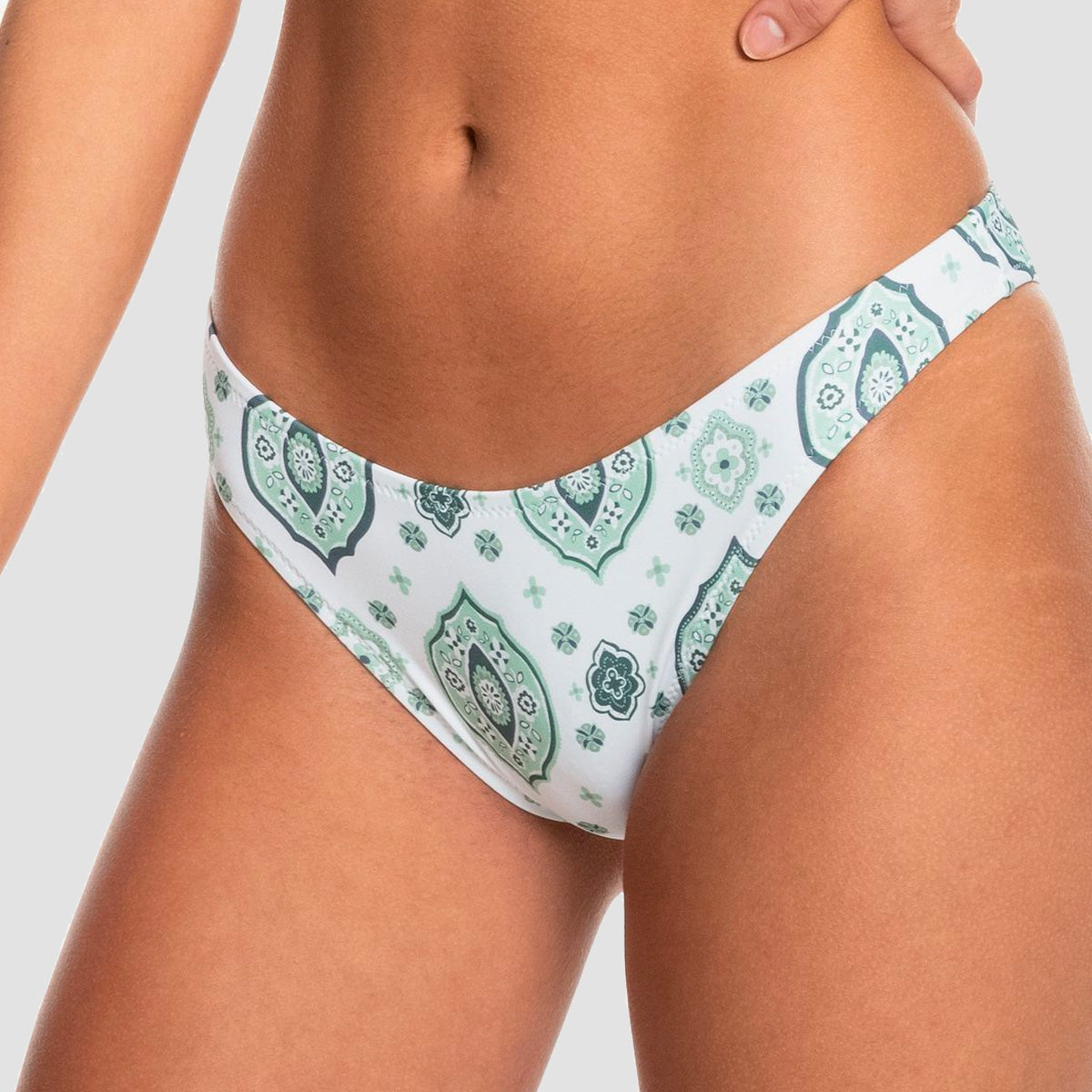 Quiksilver Classic High Cut Bikini Bottoms Tile Bazaar Sea Pine - Womens