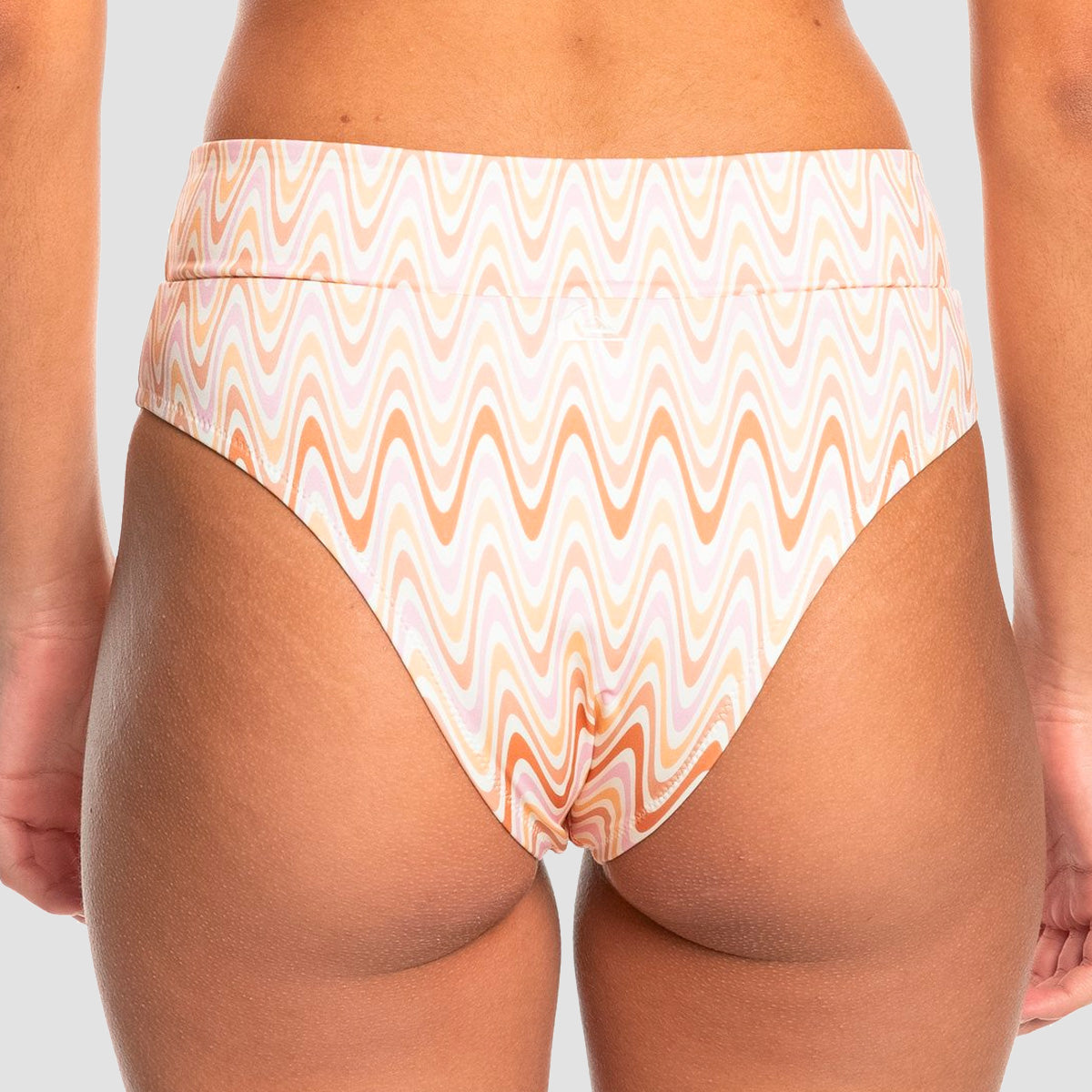 Quiksilver Classic Tie High Waisted Bikini Bottoms Cosmic Ripples Bleached Mauve - Womens