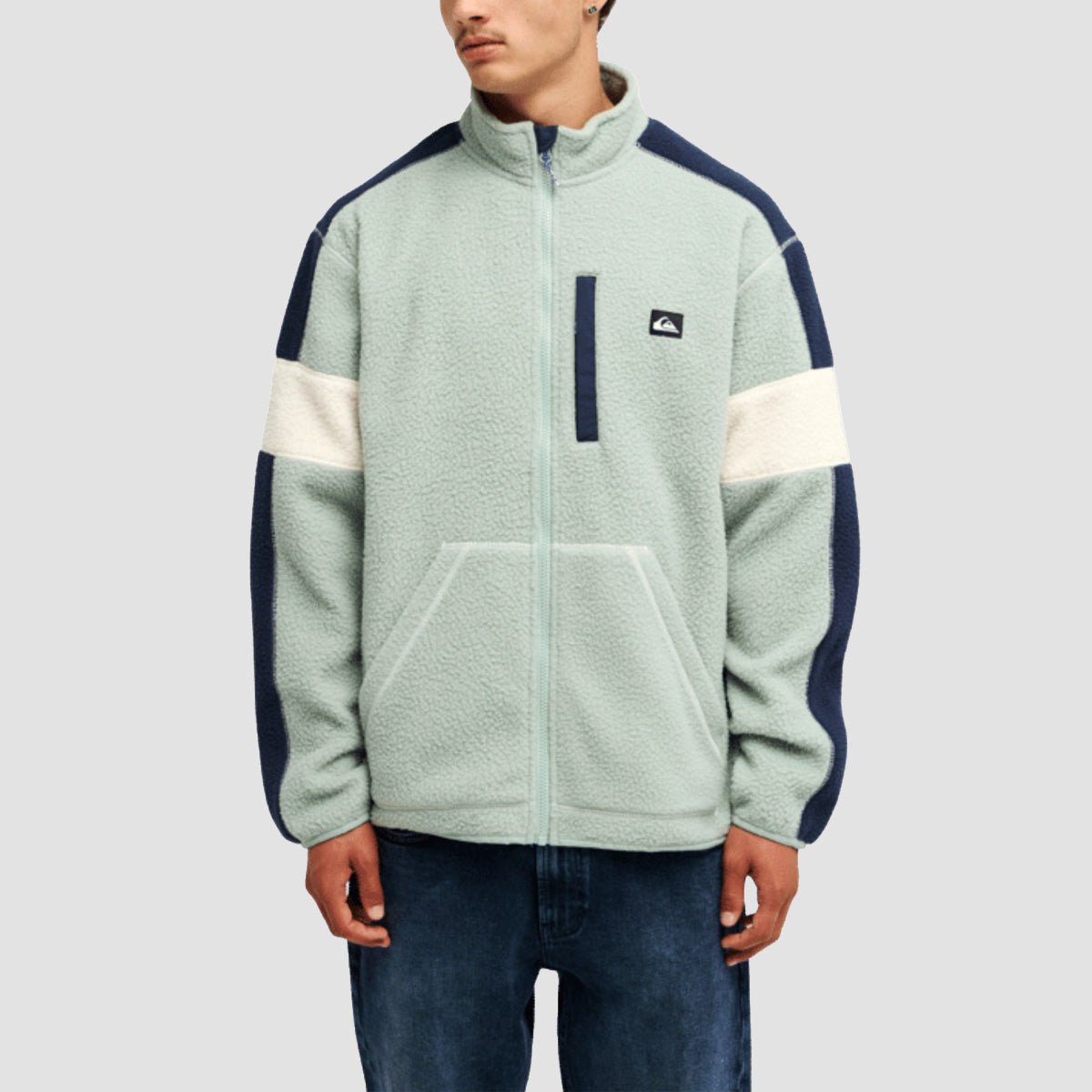 Quiksilver Clean Coast Block Fleece Jacket Iceberg Green