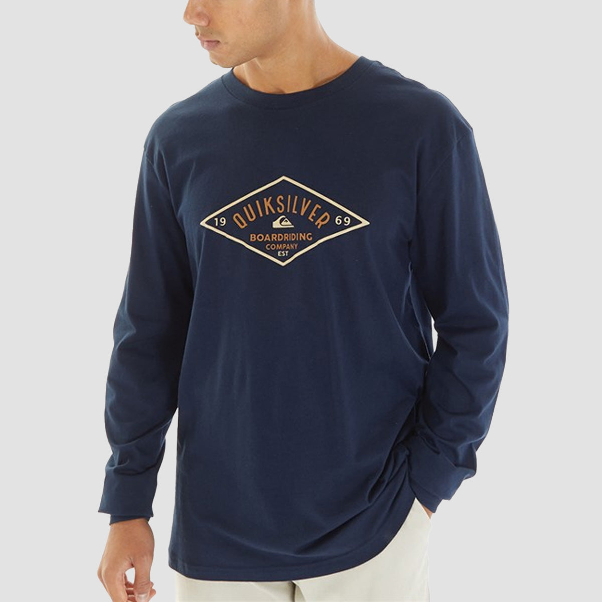 Quiksilver Diamond Logo Longsleeve T-Shirt Navy Blazer