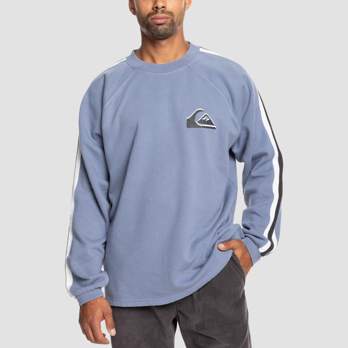 Quiksilver Galena Block Crew Sweatshirt Flint Stone