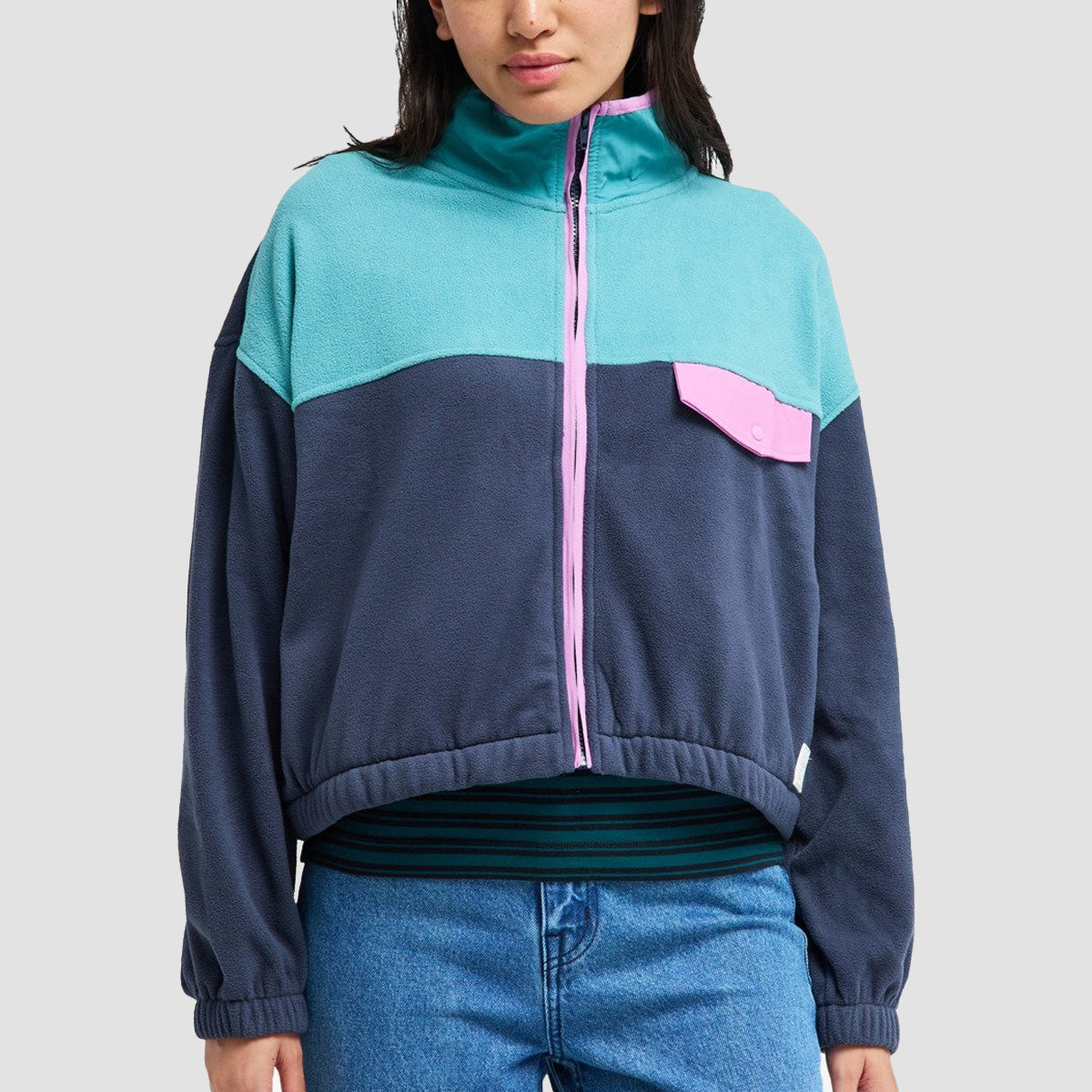 Quiksilver Kedai Zip Polar Fleece India Ink - Womens