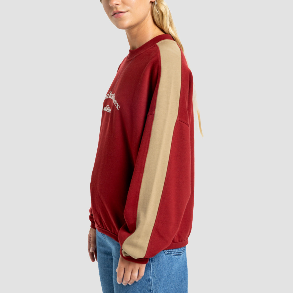 Quiksilver Mercury Block Crew Sweatshirt Biking Red - Womens