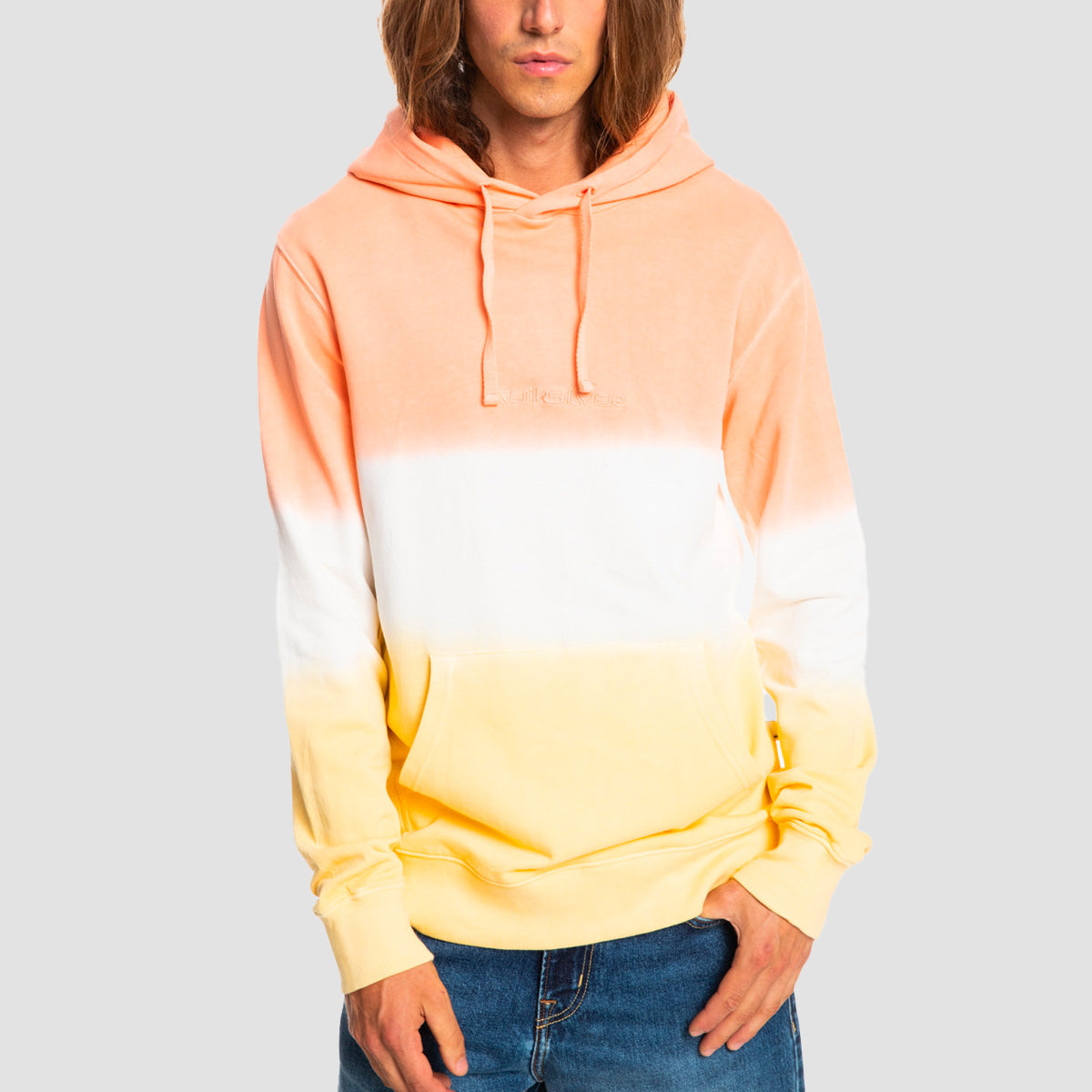 Quiksilver Ombre Dye Pullover Hoodie Peach Pink Ombre Dye