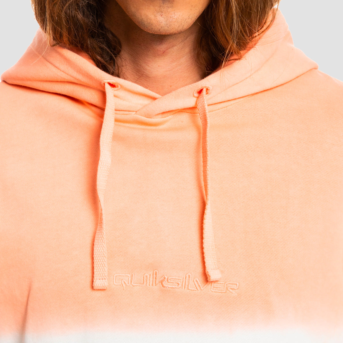 Quiksilver Ombre Dye Pullover Hoodie Peach Pink Ombre Dye