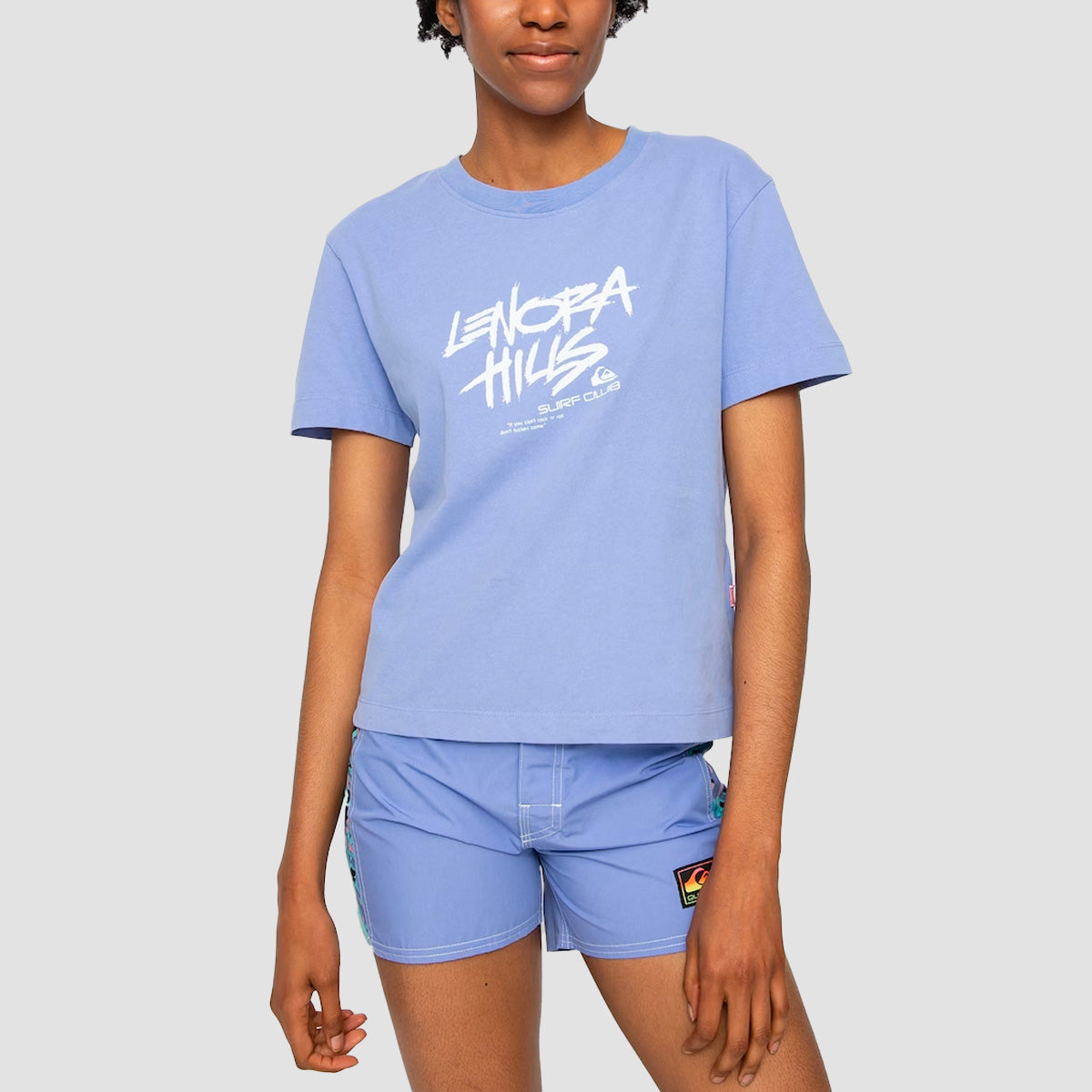 Quiksilver x Stranger Things 86 Cropped T-Shirt Jacaranda - Womens