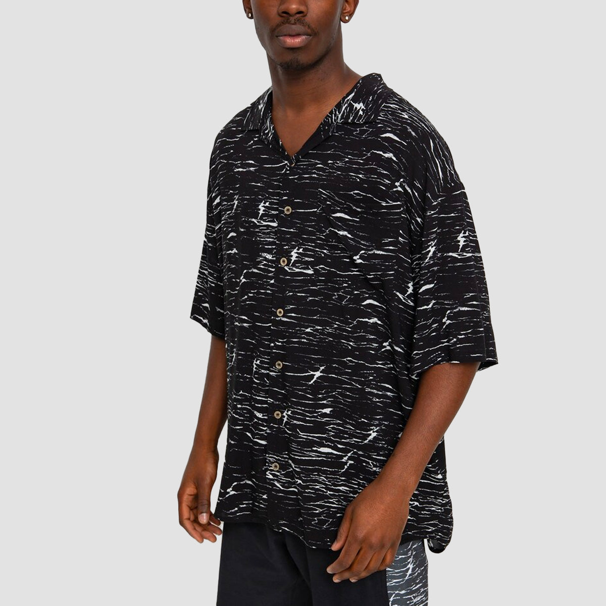 Quiksilver x Stranger Things Veinscose Short Sleeve Shirt Upside Down Static Black