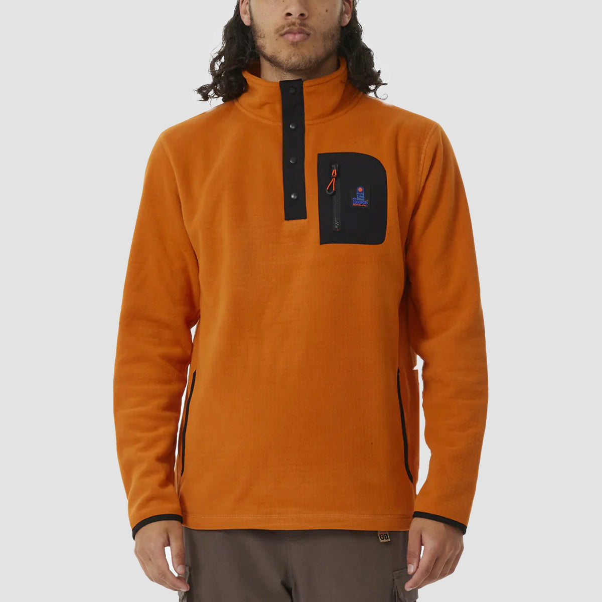 Rip Curl Anti Series Search Polar Fleece Sweatshirt Orange Amber