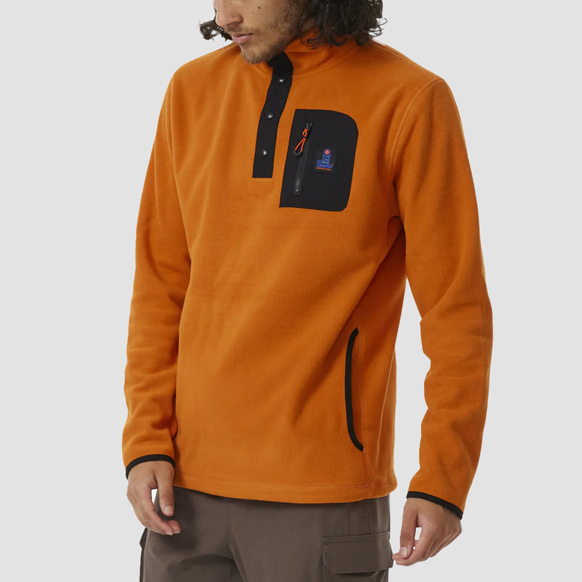 Rip Curl Anti Series Search Polar Fleece Sweatshirt Orange Amber