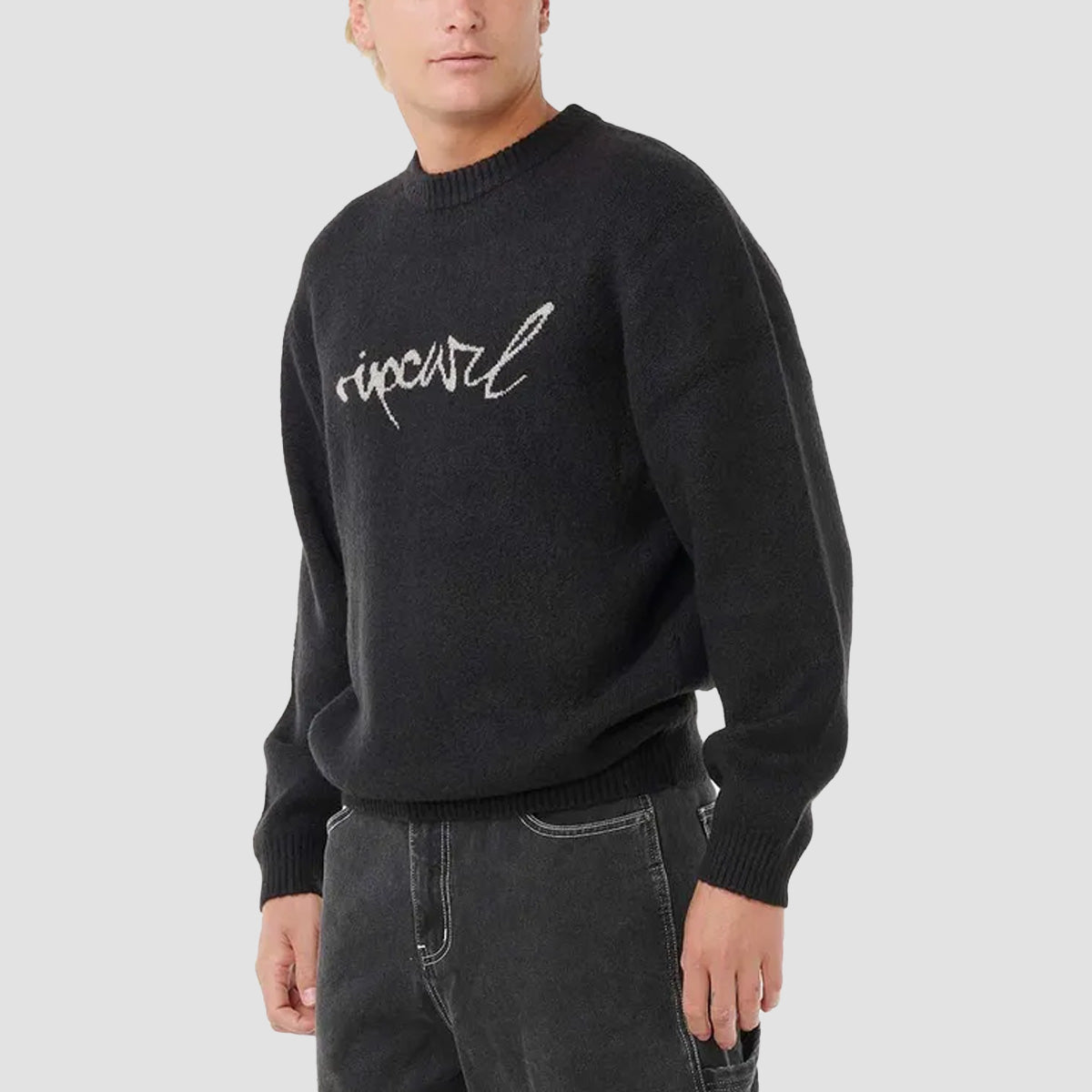 Rip Curl Medina Script Knit Crew Sweater Black