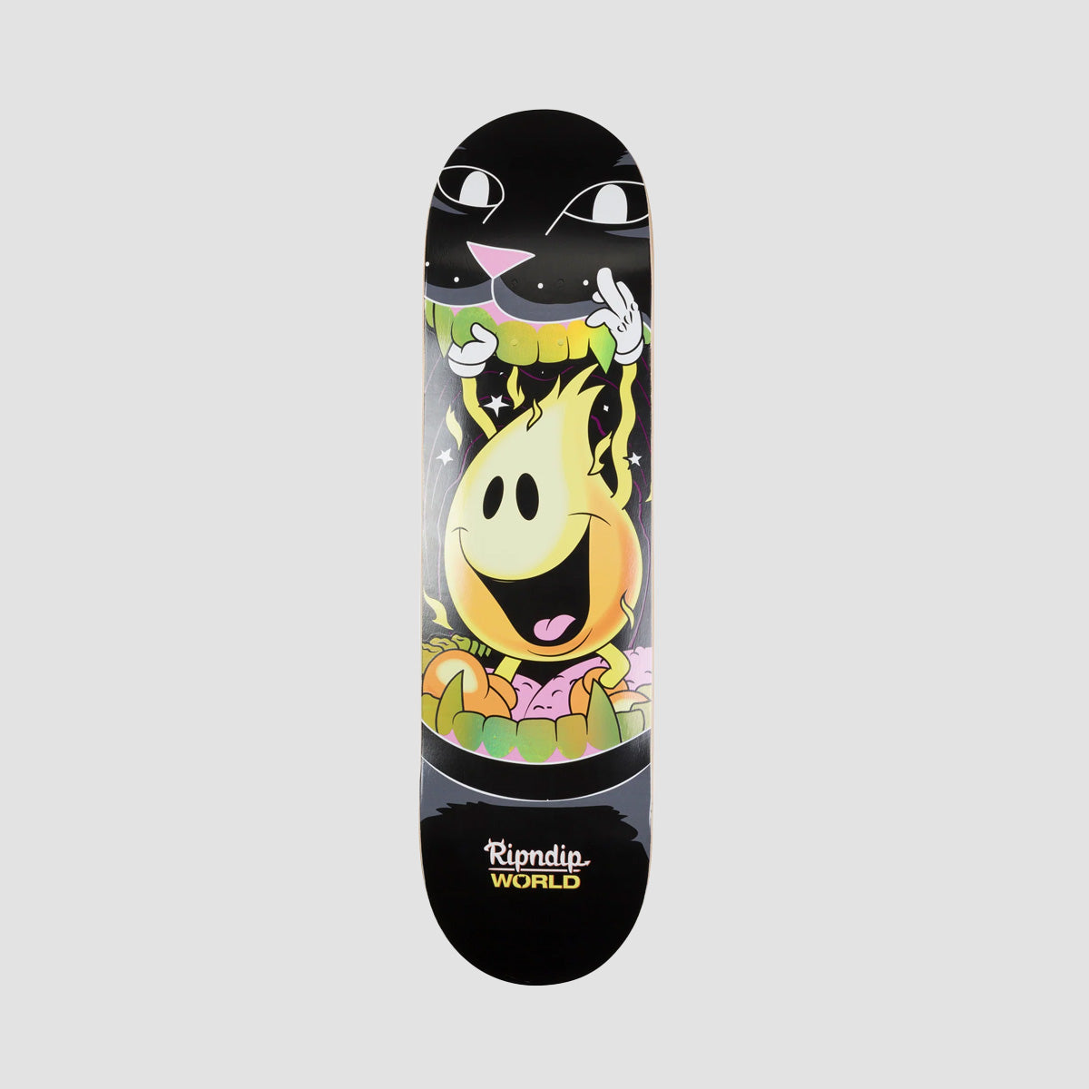 Ripndip Flame Jerm Skateboard Deck Black - 8.25"