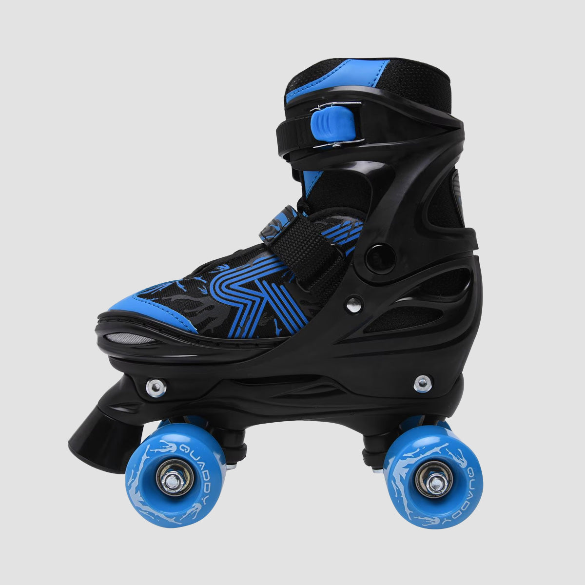 Roces Quaddy 3.0 Adjustable Quad Skates Black/Astro Blue - Kids