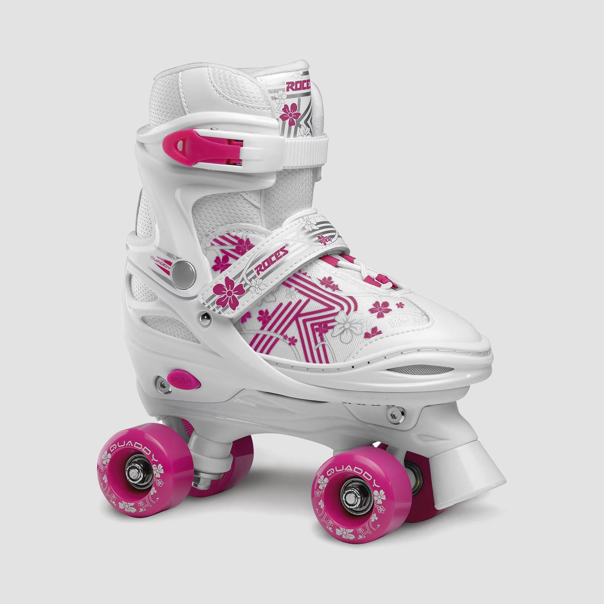 Roces Quaddy 3.0 Adjustable Quad Skates White/Pink - Kids