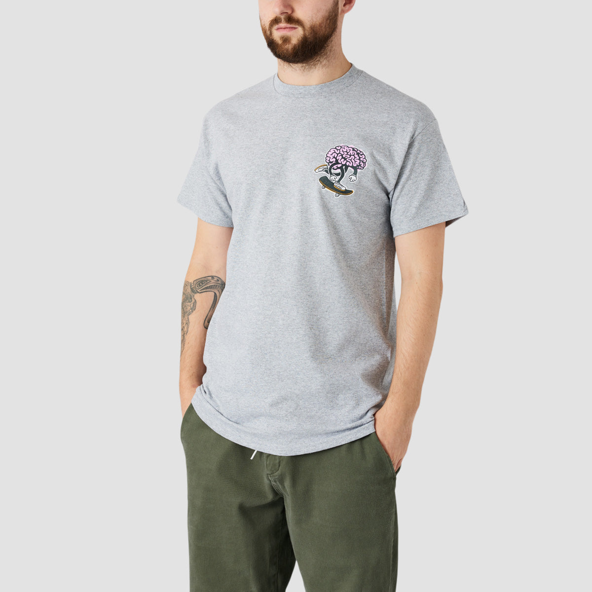 Brain Drain Brain Push T-Shirt Grey