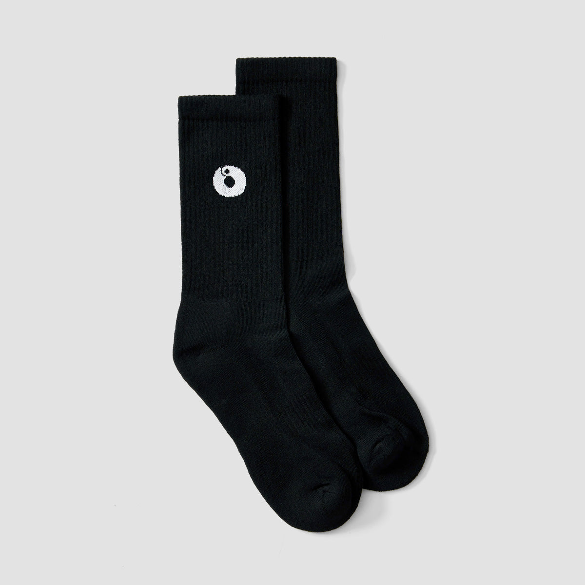 Rollersnakes Logo Crew Socks Black