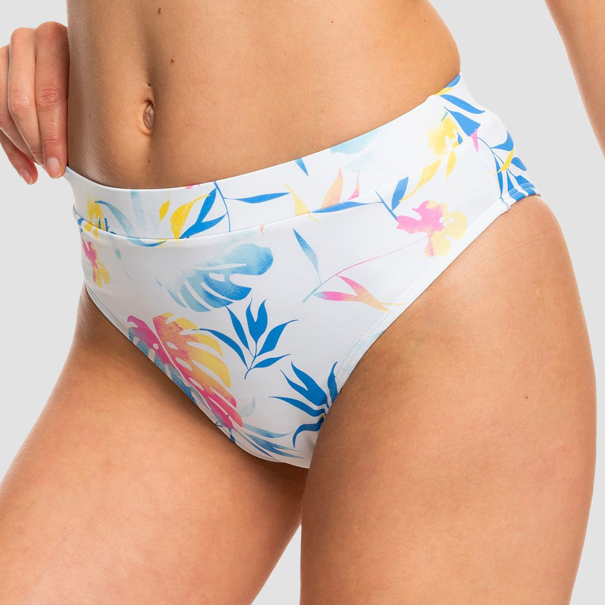 Roxy Beach Classics Bikini Bottoms Bright White S Surf Trippin - Womens