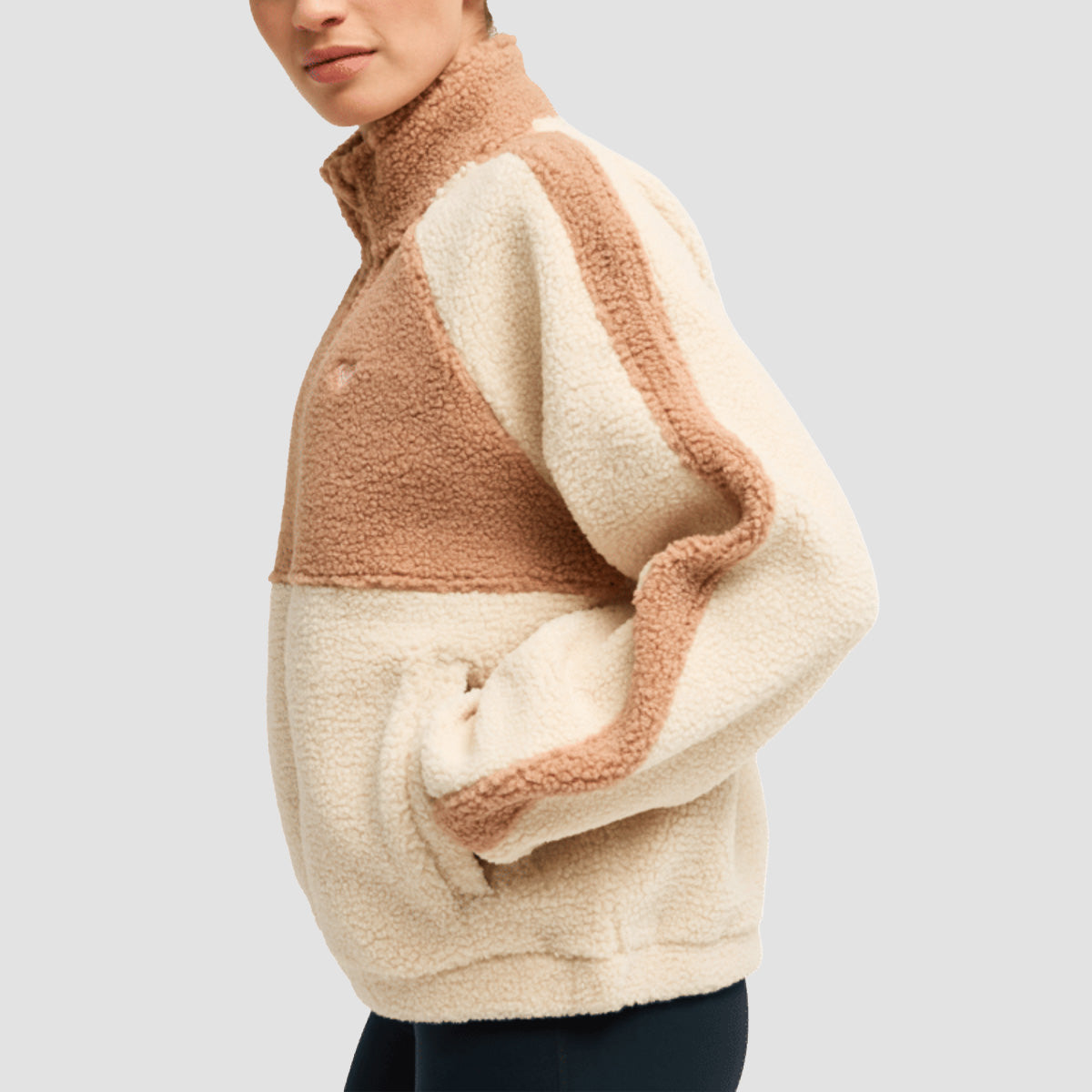 Roxy Boundless Spirit Solid Fleece Jacket Biscotti - Womens